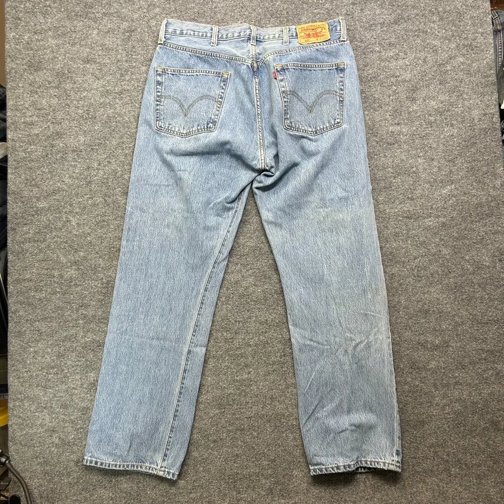 Levi's 501 Straight Jeans Men's‎ Blue Denim Pockets Button Fly Classic - 37X32.5